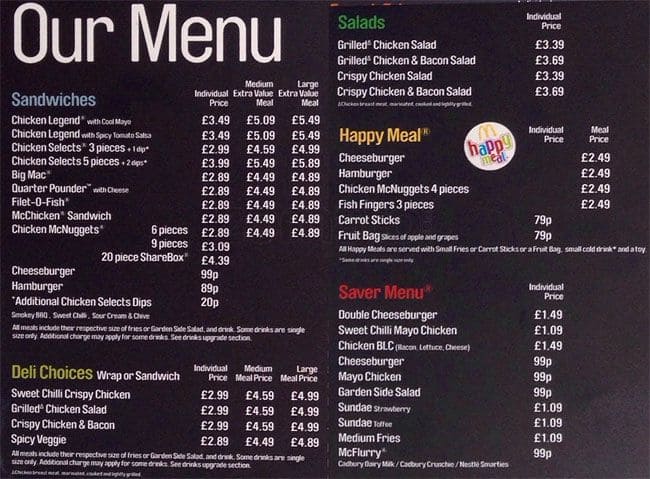 McDonald's Menu, Menu for McDonald's, Uxbridge, London - Zomato UK