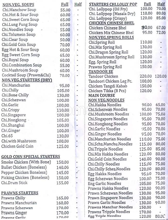 Gold Coin Chinese Point Menu, Menu for Gold Coin Chinese Point, Powai ...