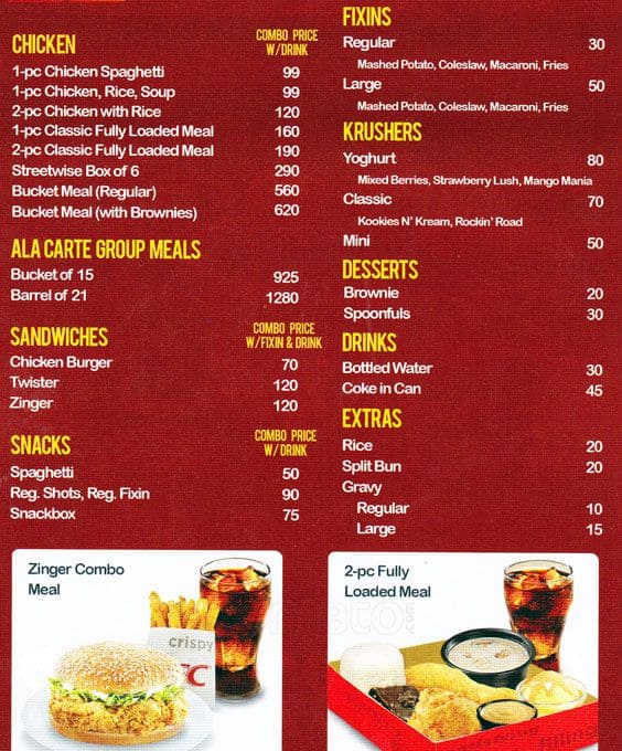 KFC Menu, Menu for KFC, Banawe, Quezon City - Zomato Philippines