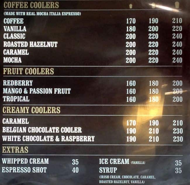 Costa Coffee Menu, Menu podniku Costa Coffee, Whitefield ...