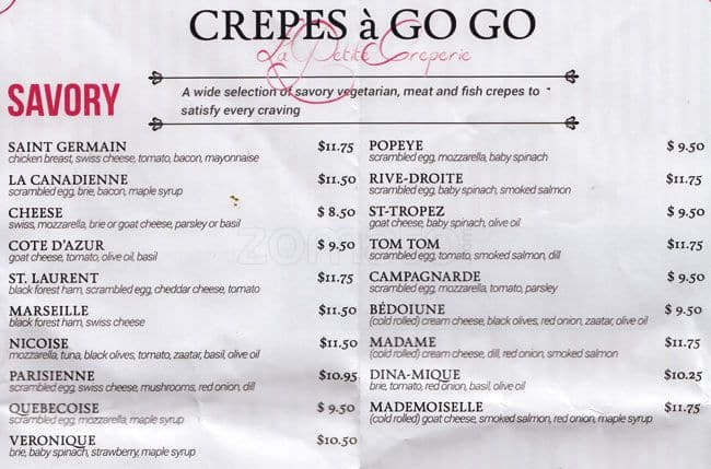 Cheese - Menu - Crepes-A-Go-Go - Gaithersburg