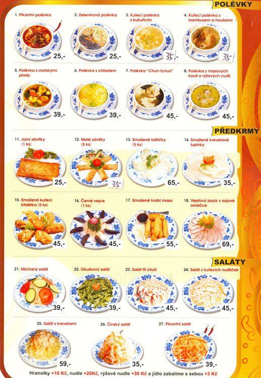 Hong Xing, Bohnice Menu