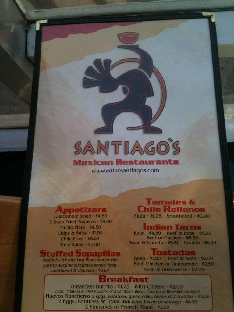 Santiago's Mexican Menu, Menu for Santiago's Mexican, Baker, Denver ...