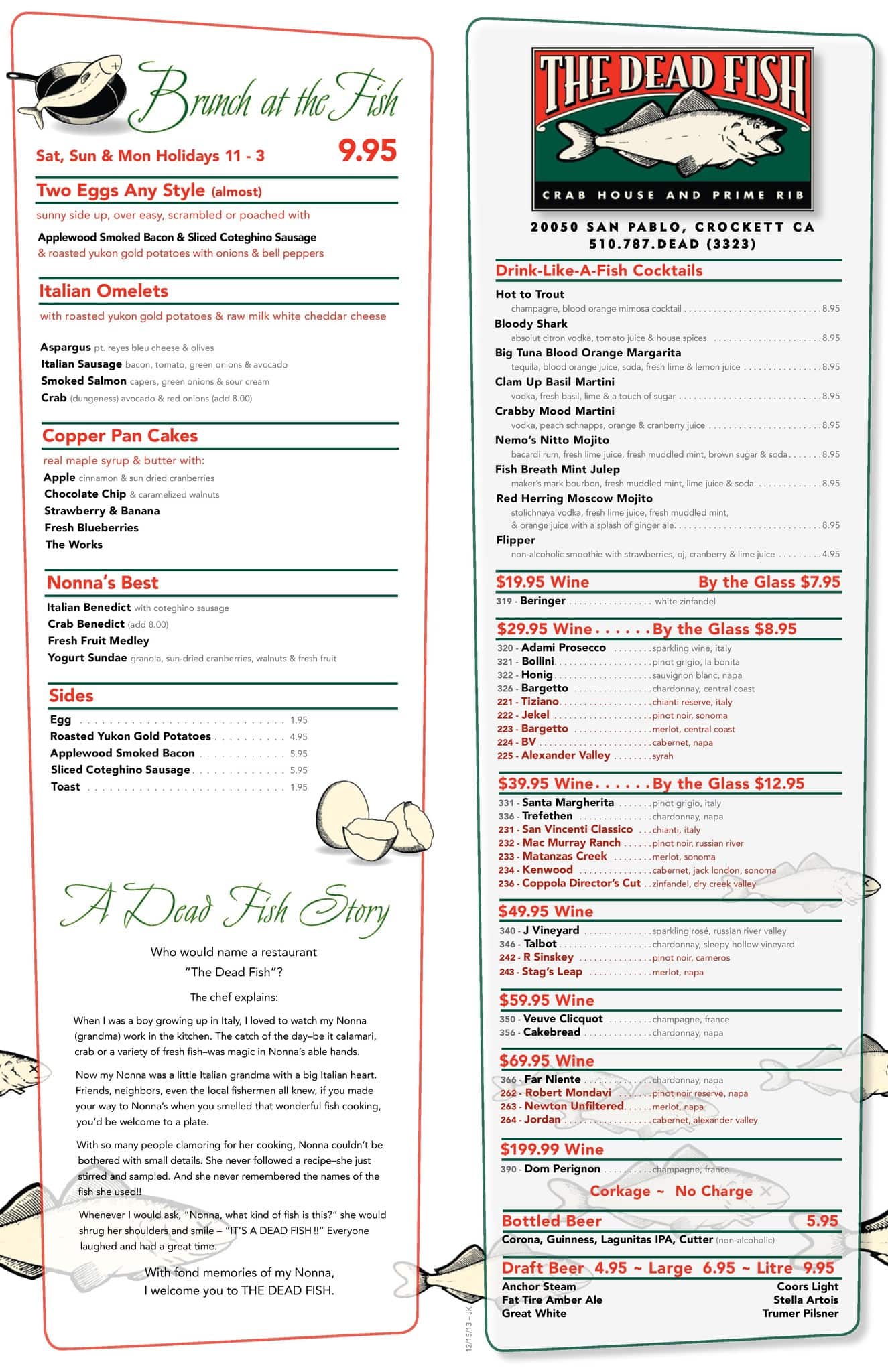 The Dead Fish Menu, Menu for The Dead Fish, Crockett, Crockett Zomato