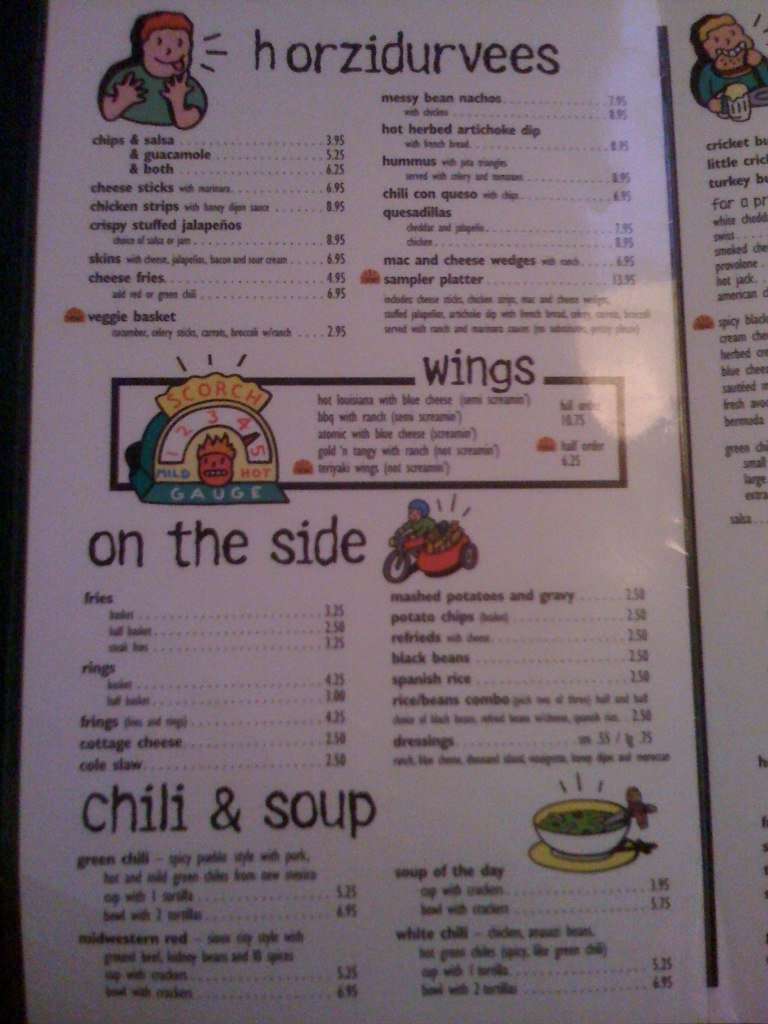 Cherry Cricket Menu, Menu for Cherry Cricket, Cherry Creek, Denver