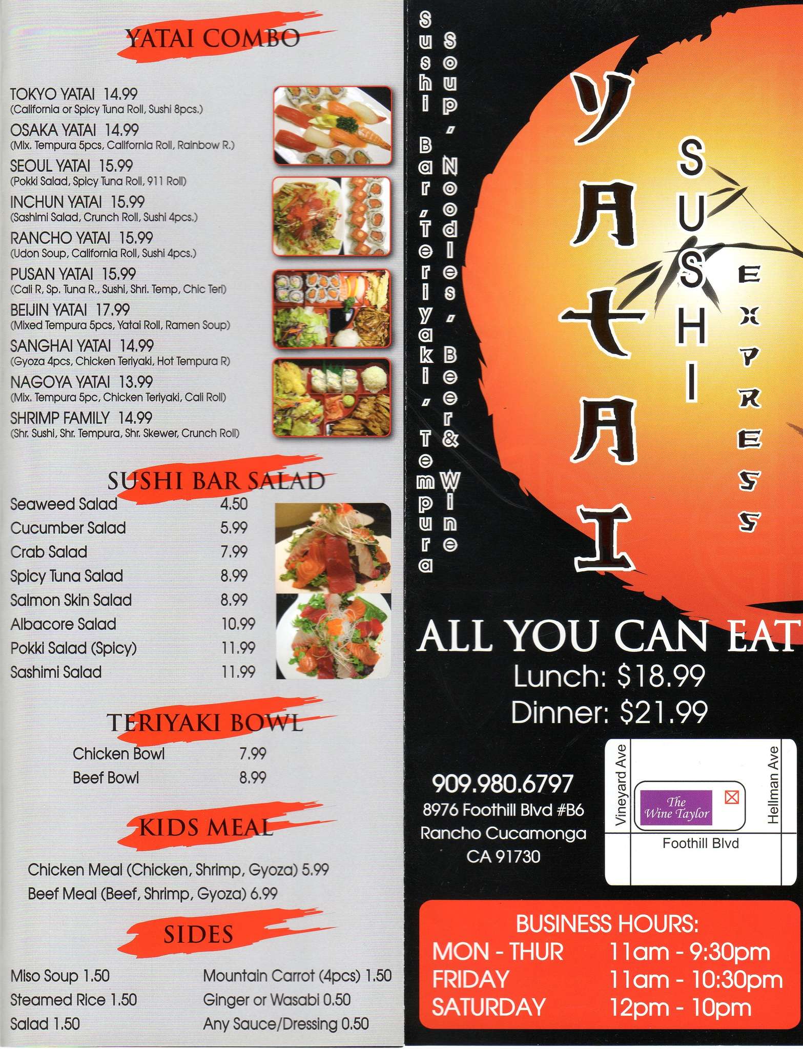 Yatai Sushi Express Menu, Menu for Yatai Sushi Express, Rancho