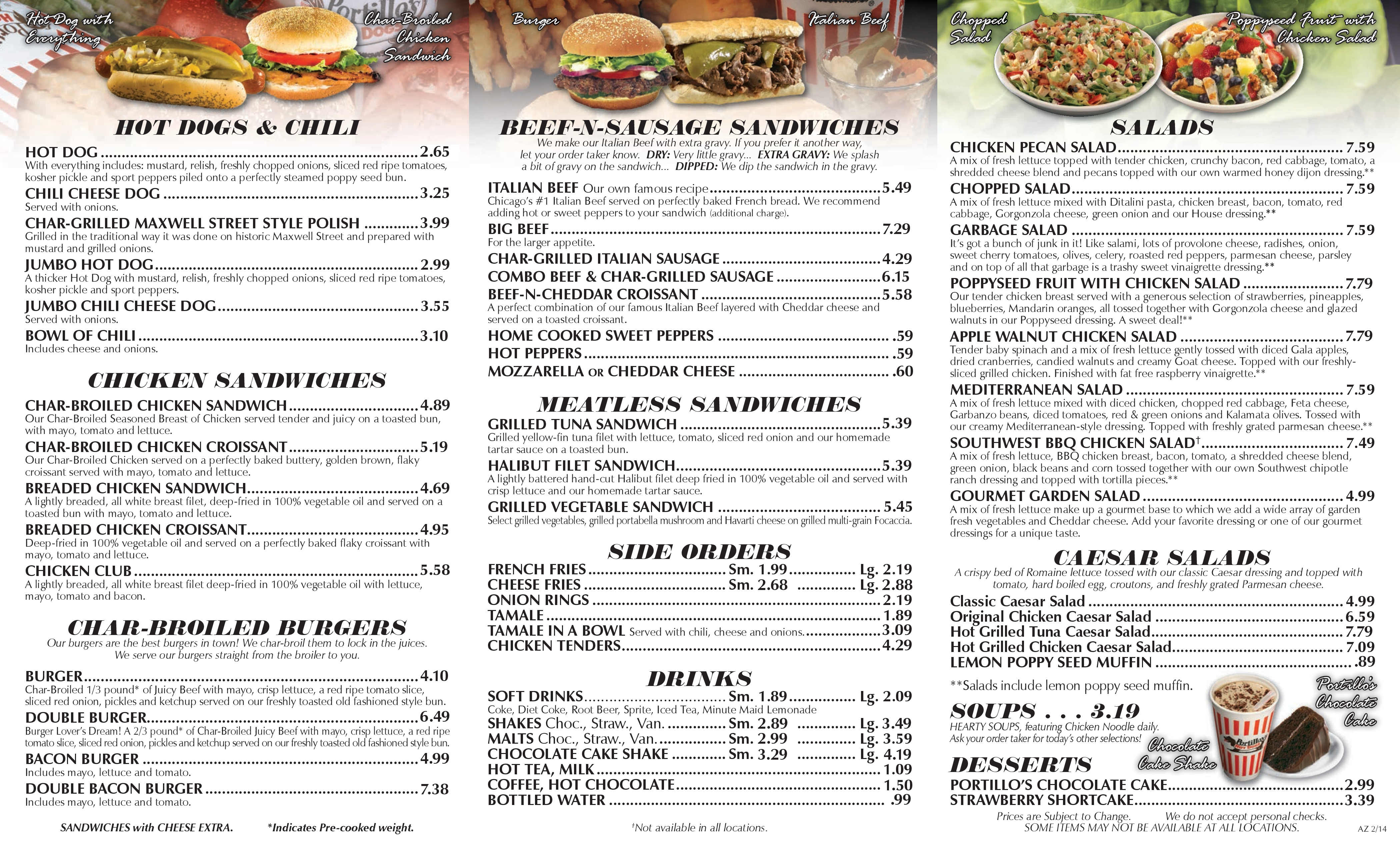 Printable Portillos Menu Printable World Holiday